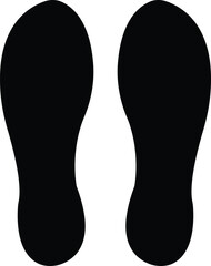 Footprints human silhouette, vector. Shoe soles print. Foot print tread, boots, sneakers. Impression icon barefoot. Different human footprints icon. Vector,