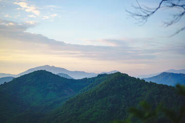 sunset in the mountains