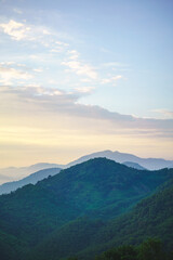 sunset in the mountains