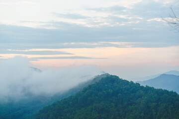 clouds over the mountains