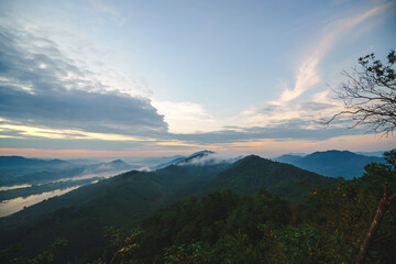 sunset over the mountains
