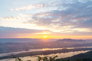 sunset in the mountains