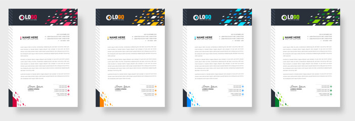 Professional Simple And Clean Elegant Flat Print Ready corporate modern business Abstract style letterhead design template set For Your Project. business letter head bundle trendy design.