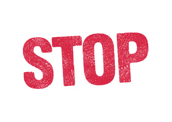 Vector illustration of the word Stop in red ink stamp