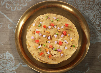 Moong Dal Pappad or Masala Pappad With Chop Veggies