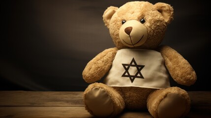 Obraz premium Star of David , Israeli and Jewish symbol on Teddy Bear tee