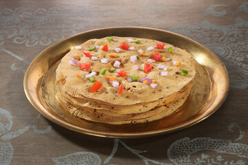 Moong Dal Pappad or Masala Pappad With Chop Veggies