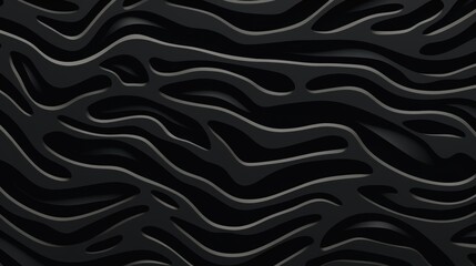 An abstract black background with wavy lines