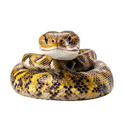 Fototapeta premium Snake on White Isolated on Transparent or White Background, PNG