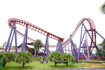 Roller coaster on white background © apiwat