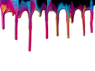 Grunge graffiti paint drips isolated on white background