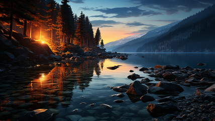 beautiful sunset over the sea