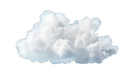 Vivid White Cloud Isolated on Transparent or White Background, PNG