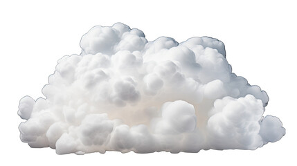 Cumulative White Cloud Isolated on Transparent or White Background, PNG