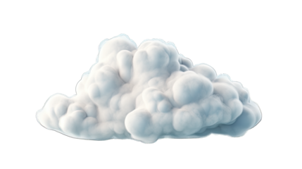 Peaceful White Cloud Isolated on Transparent or White Background, PNG