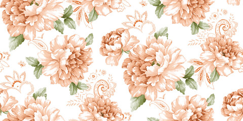 allover floral 3d pattern design for kurti saree dupatta and wallpaper