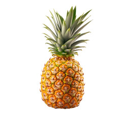 Fototapeta premium Ripe pineapple isolated on white or transparent background, png