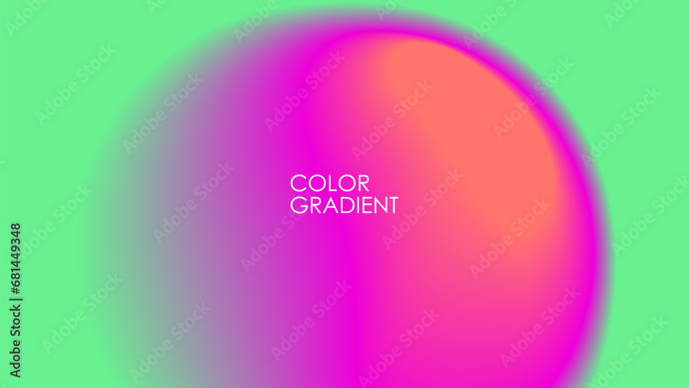 Fototapete blurred vibrant round stain. abstract background with color gradient shape for creative graphic desi