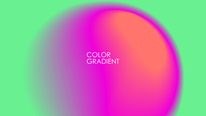 Blurred vibrant round stain. Abstract background with color gradient shape for creative graphic design. Vector illustration.