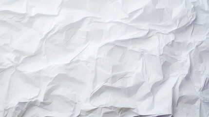 Fototapeta premium White crumpled paper texture. Blank background with creases. Generative AI