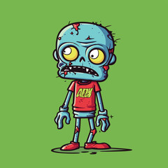 Cute Zombie Vector Illustration with Clean Lines and Bold Design