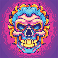 Sugar Skull Clipart Vector Illustration