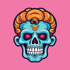 Sugar Skull Clipart Vector Illustration