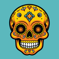 Sugar Skull Clipart Vector Illustration