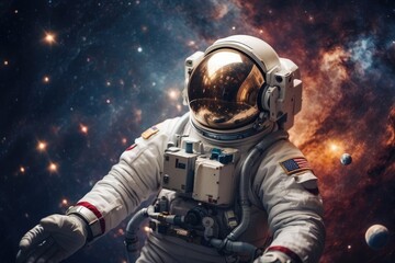 A Lone Astronaut Gazing into the Vast Expanse of the Cosmic Tapestry