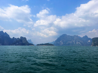 Beautiful view, Boat trip to the islands in Thailand. Khao Sok National Park and Cheo Lan Lake. Nice shoot.