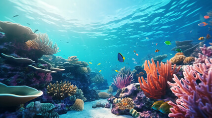 Fototapeta na wymiar Coral Reef. Sea flower.