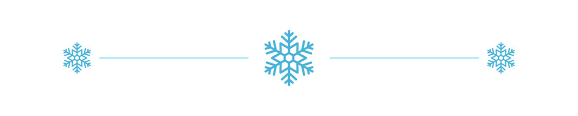 Divider with Aesthetic Snowflake Christmas winter frame border horizontal line shape icon for decorative xmas vintage doodle element, greeting card, invitation. design vector illustration - obrazy, fototapety, plakaty