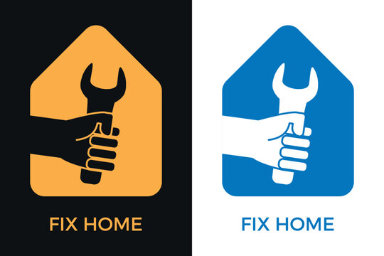 Hausmeisterservice, Hausreparatur, Anlagenmechaniker, Handwerker - Logo, Icon