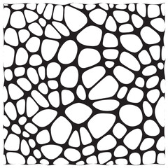 black white abstract background. Square voronoi monoline