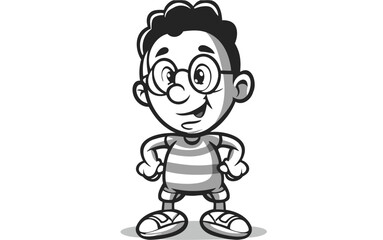 character of a person with a smile vector illustration