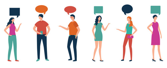 People talking. Vector illustration. Speech is powerful tool allows people to communicate their thoughts and emotions Human beings are social creatures who seek connections through conversations