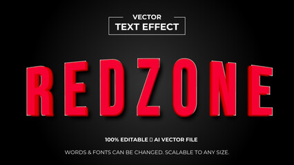 Redzone dark background text effect. Editable text effect. vector editable font for graphic tee, banner, poster, post, social media or logo. vector illustration