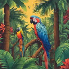 parrot in the tropics