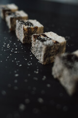 close up of a slice of bread