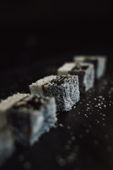 close up of a piece of bread