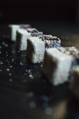 close up of a piece of bread