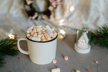 christmas still life with cookies and milk