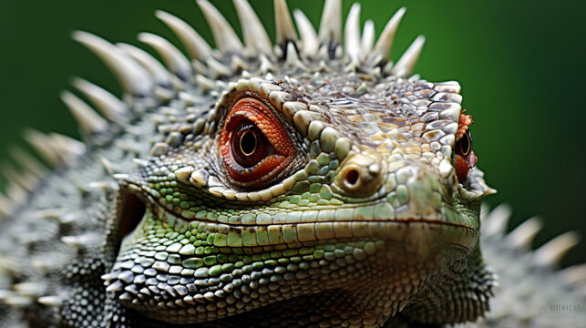 A detailed close up image of a lizard with distinct