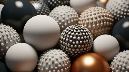 A detailed close up of a bunch of spheres