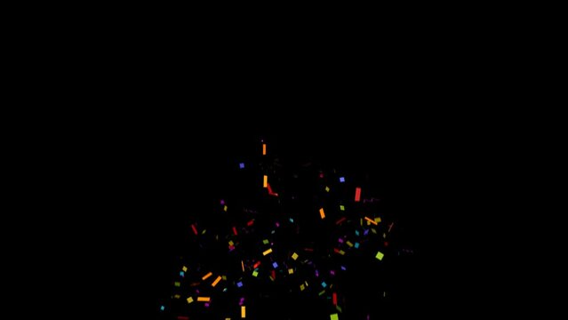 CONFETTI PARTY VIDEO OVERLAY. High quality footage alpa channel