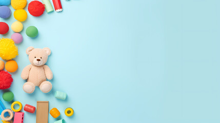 Obraz premium Baby toy frame background, Children's Day, holiday decoration material, PPT background