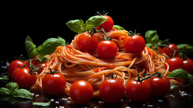 tomatoes and pasta HD 8K wallpaper Stock Photographic Image 