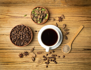 Cardamom Coffee, Cardamon Drink, Black Coffee with Kardamon, Cardamum Spice Beverage, Natural Tonic