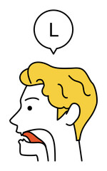 英会話、lの発音の舌の動きの説明図