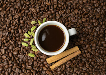 Cardamom Coffee, Cardamon Drink, Black Coffee with Kardamon, Cardamum Spice Beverage, Natural Tonic